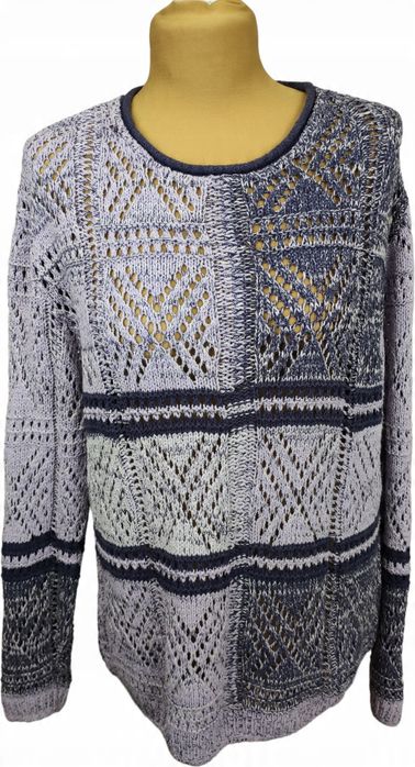 Camelot sweter ażurowy moherkowy fiolet m