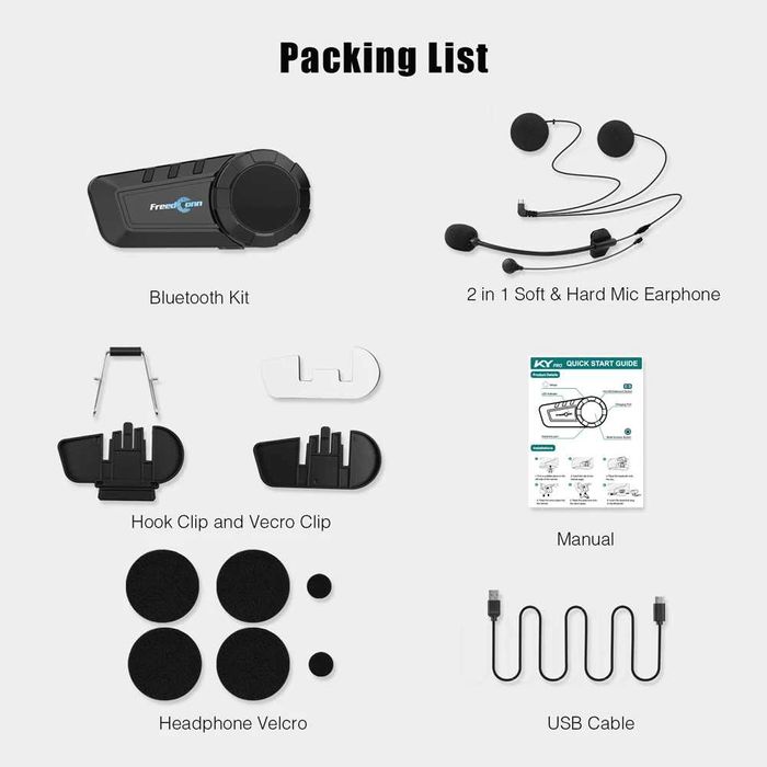 Freedconn KY Pro Мотогарнітура Інтерком