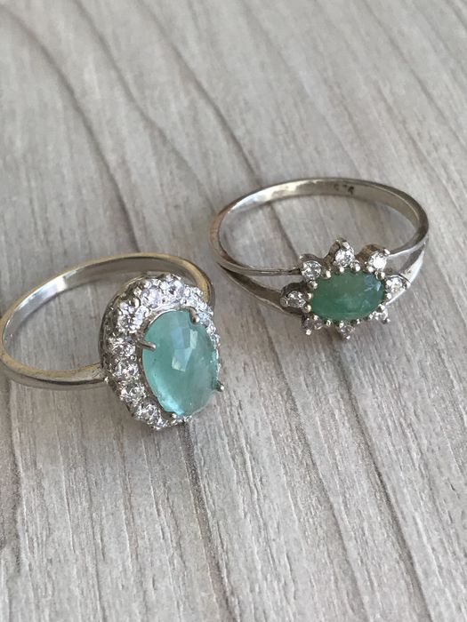 Кольцо изумруд серебро