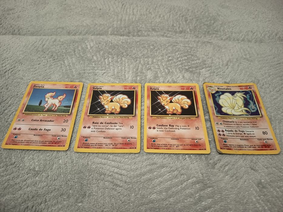 Conjunto 4 cartas Pokémon Baseset 1999