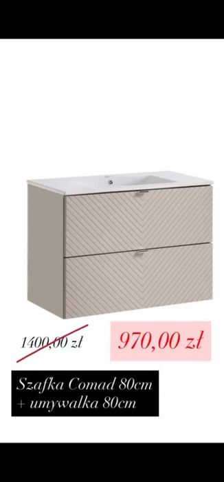 Wyprzedaż ekspozycji !Szafka COMAD VIVA CASHMERE 80 + umywalka
