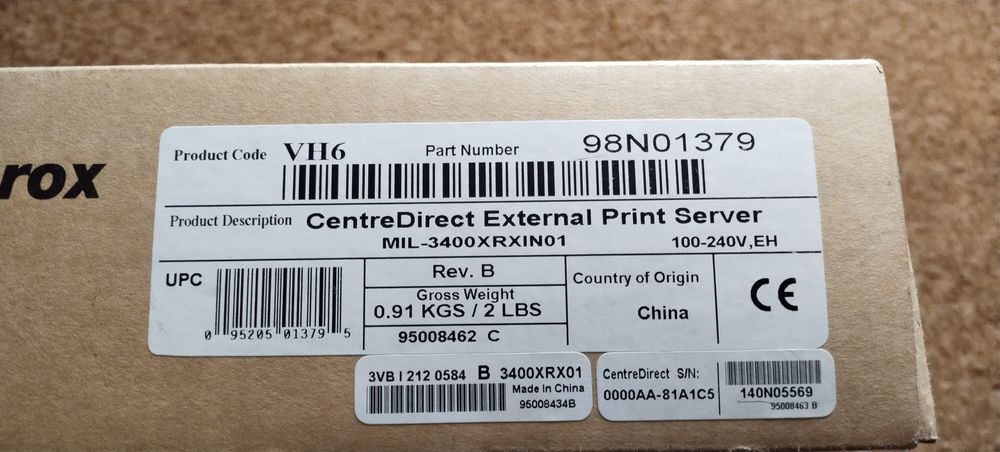 Xerox external print server+ hp jet direct print server