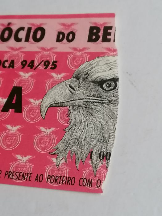 Bilhete de futebol  jogo Benfica - F. C. Farense Época 94/95