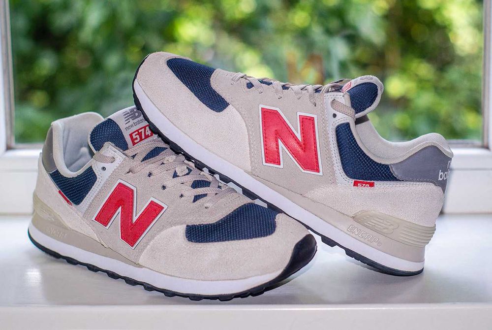 ‼️кросівки new balance 574 ML574SJ2 ms leather grey multi 42 р. оригінал