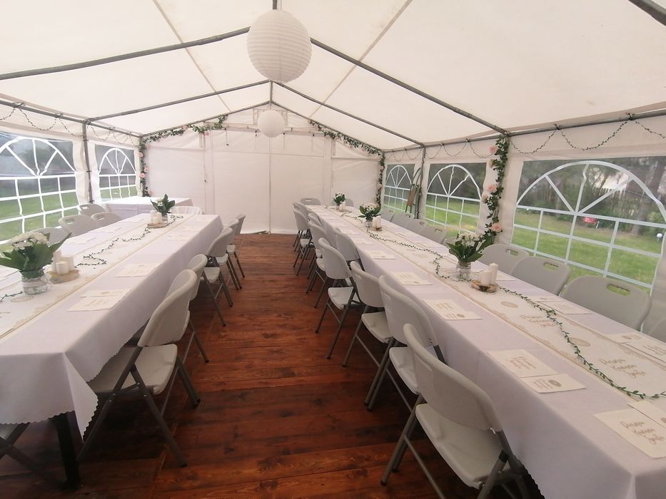 Wynajem namiotów plenerowych. Wesela, imprezy firmowe, komunie.