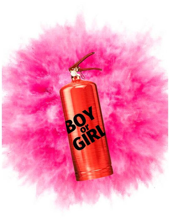 Балон з Фарбою для Gender Party, балон для гендер паті, дим і хлопавки