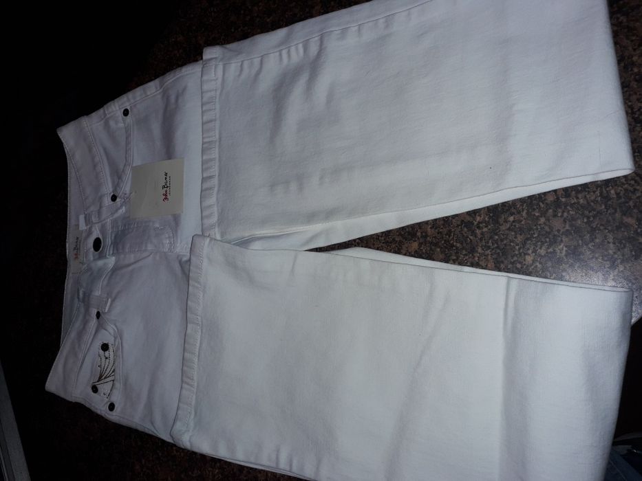 Spodnie białe jeans 34 lycra