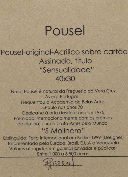 Quadro pintura acrilico sobre cartão de Pousel