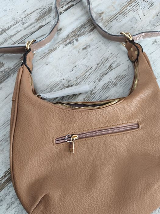 Torebka brązowa z frędzlami