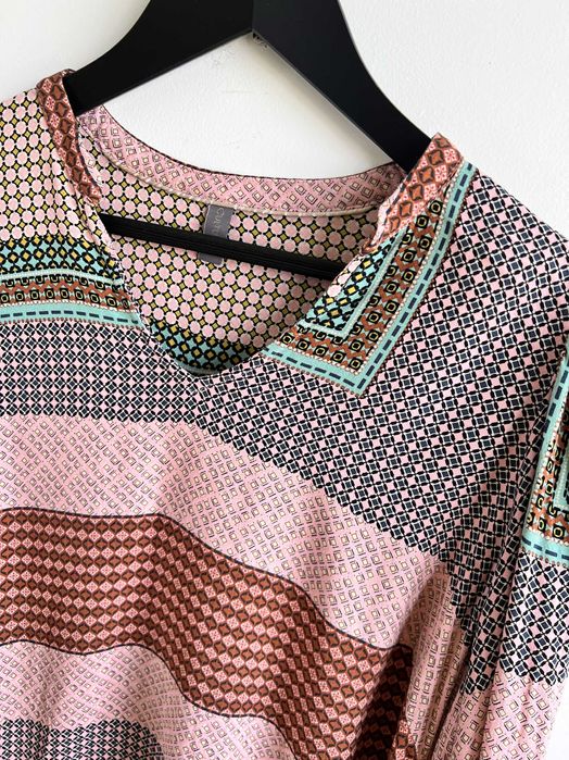 Culture kolorowa bluzka koszula damska we wzory boho etno wiskoza XL