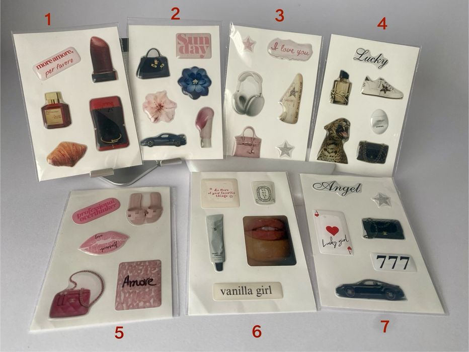 Обʼємні наліпки на телефон 3D стікери набор наклеек на чехол телефон