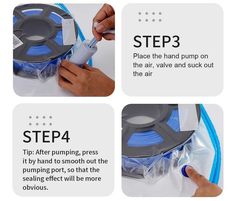 Багаторазові вакуумні пакети для зберігання філаменту(3D Друк) - набір