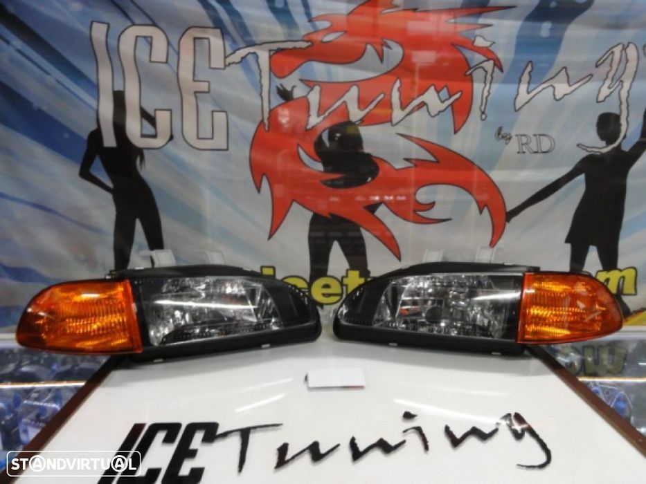 Farois frontais com luz branca 5000k Honda civic 92-95 JDM + piscas frontais JDM 2, 3 portas EG3, EG4, EG5, EG6, EJ1, EJ2