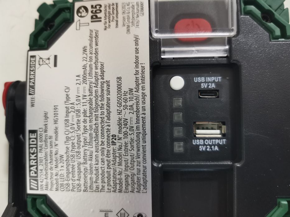 Бездротовий будівельний ліхтарик Parkside