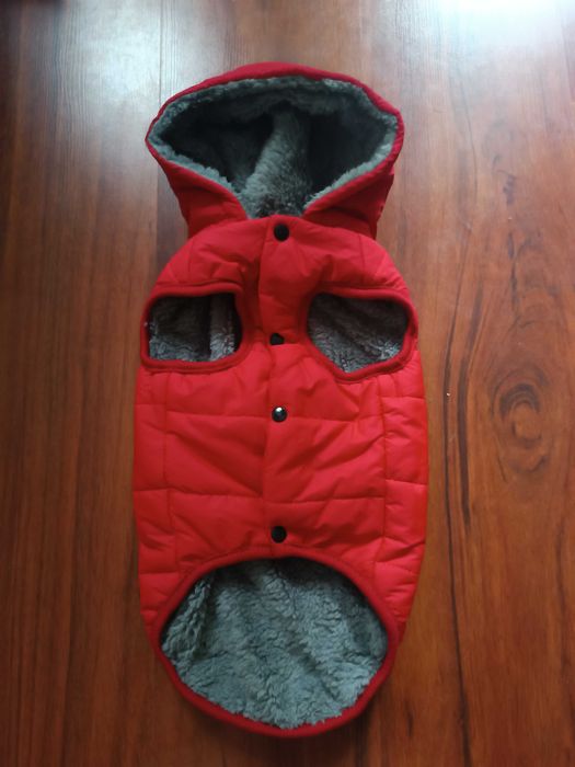 Nowa czerwona rozpinana kurtka dla psa r. M/L