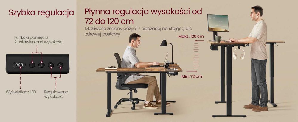Stelaż do biurka elektrycznego – narożny, regulowany, 160 × 140 cm