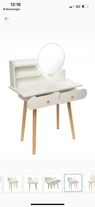 Toaletka damka biala z led