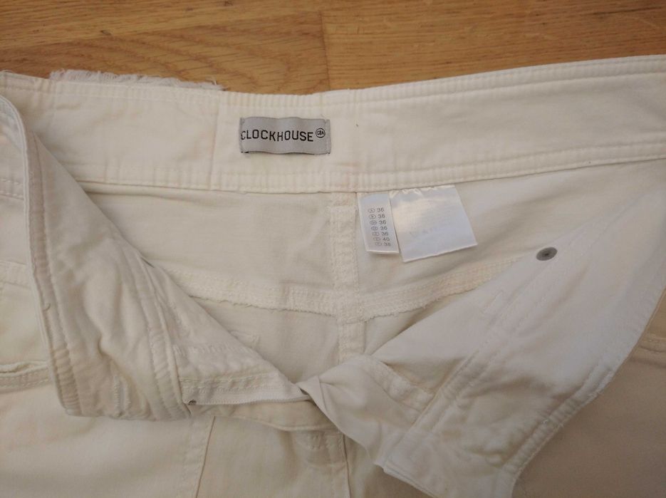 Spodenki damskie Clockhouse 36 białe rybaczki spodnie