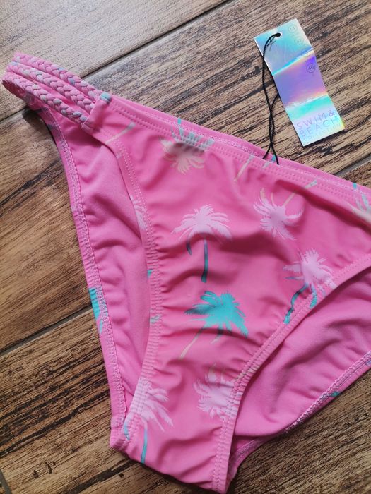 Dół od stroju kąpielowego różowy palmy nowy