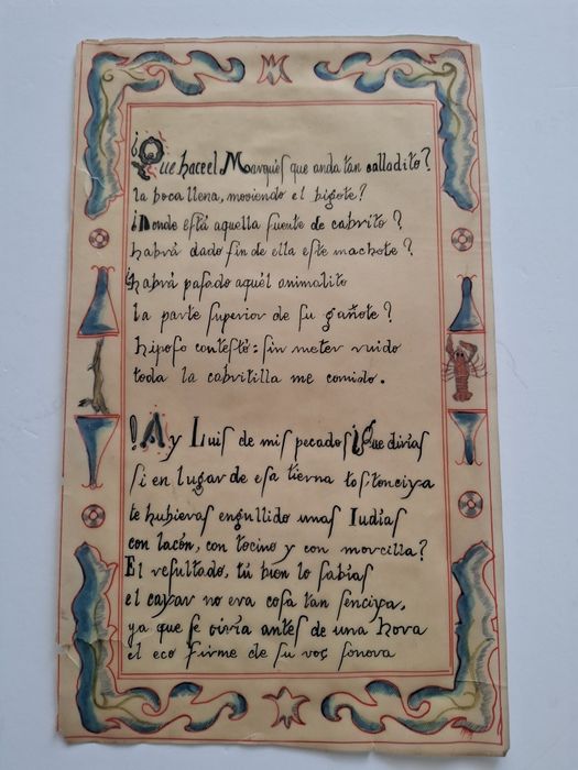 Pergaminho moderno manuscrito e com desenhos cozinha