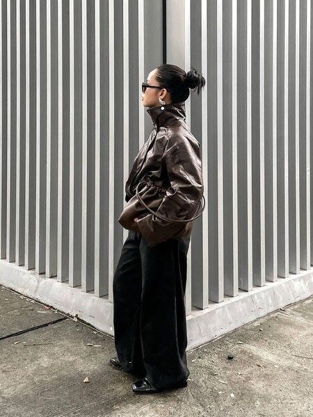 Куртка Bershka в стилі оверсайз зі штучної шкіри, кожанка