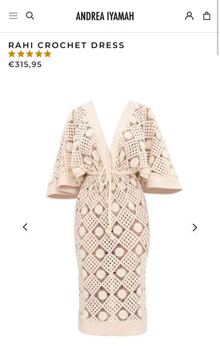 Сукня Andrea Iyamah RAHI CROCHET DRESS. Бежевое летнее платье