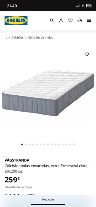 Ikea colchões Vågstranda 90x200 cm