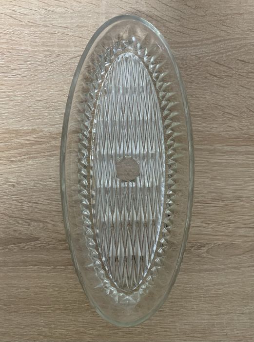 Вінтажне скляне блюдо для оселедця – овальна тарілка