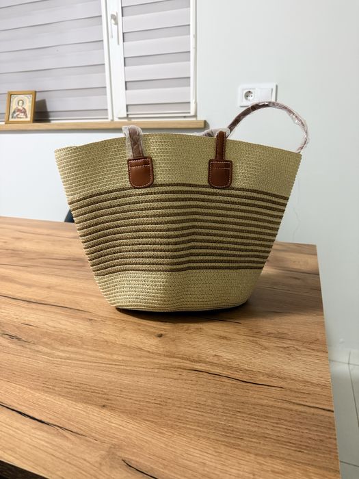 Пляжна сумка беж