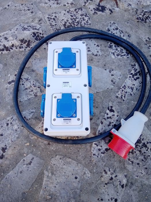 Chicote Multitomada Trifásico/Monofásico 120cm Portes Grátis