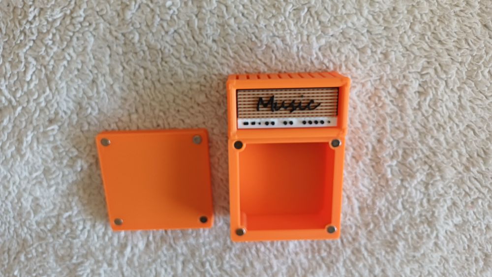 Conjunto 2 Porta Palhetas (10 Palhetas Cada) Amplificador Cabeço Coluna (Preto e Laranja)