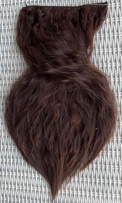 Premium Ultra włosy doczepiane, ciemny brąz, włosy na żyłce 457.