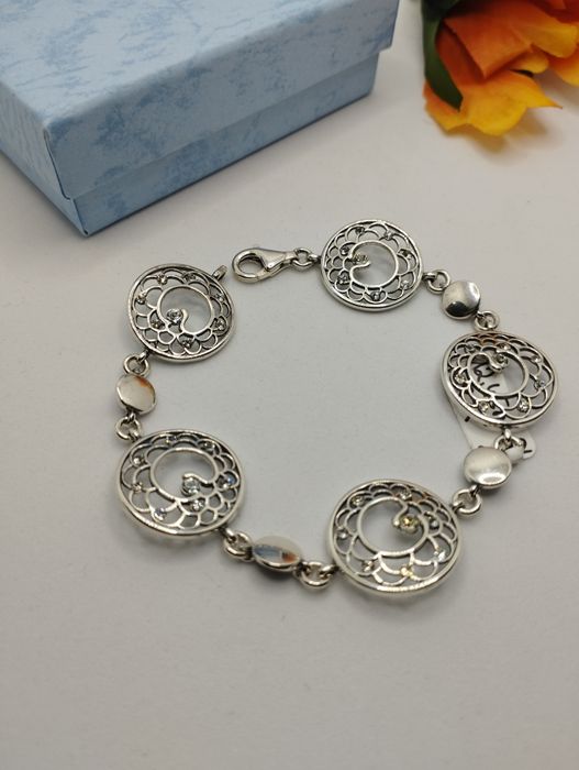 Srebrna bransoletka, próba 925, długość 19,5 cm