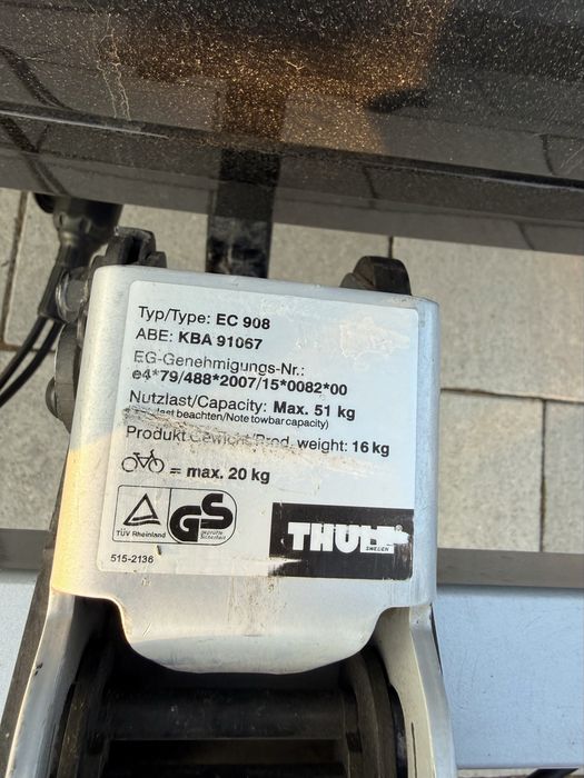 Bagażnik rowerowy  Thule EuroClassic G5 908 (EC908) - 2 Rowery do 50kg