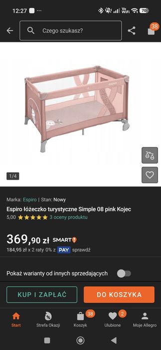 Łóżeczko turystyczne espiro