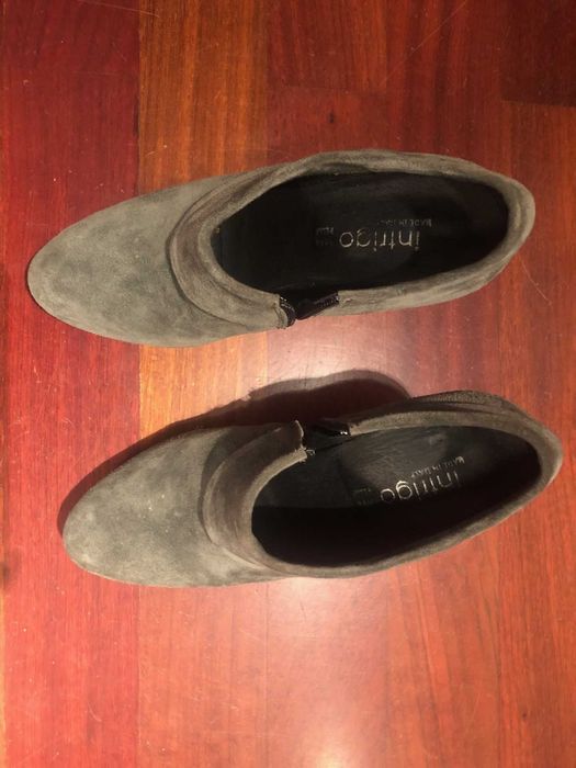 Gray ankle boots in leather/suede, high-quality Italian brand INTRIGO, size 36