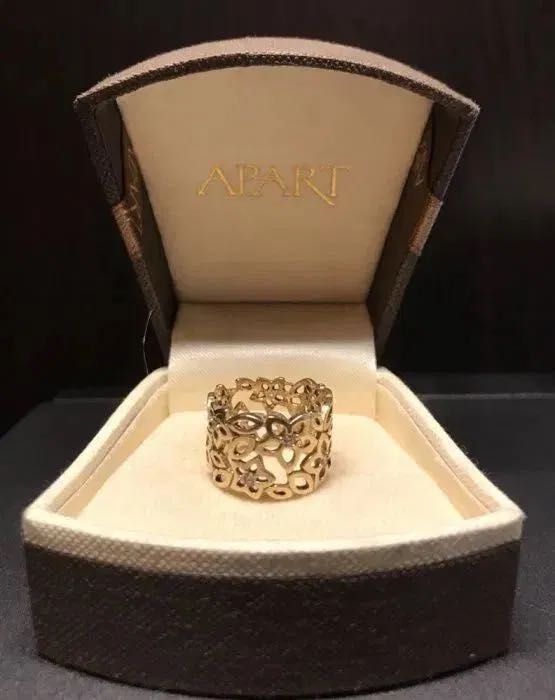 585 złoty pierścionek Apart kwiatki ażurowy 14k ażur ażurowa kwiaty