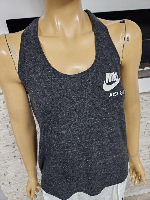 Top / T-shirt Nike szary na ramiączkach rozmiar S sportowy