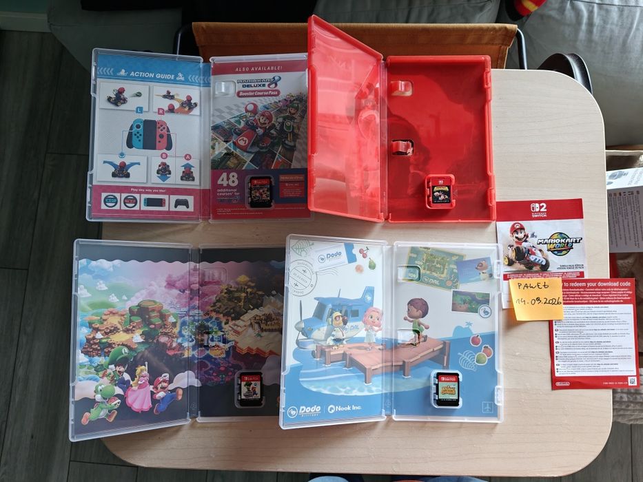 Mario Kart 8 deluxe, Bananza, Animal Crossing New Horizon, Wonder, Mario Kart World