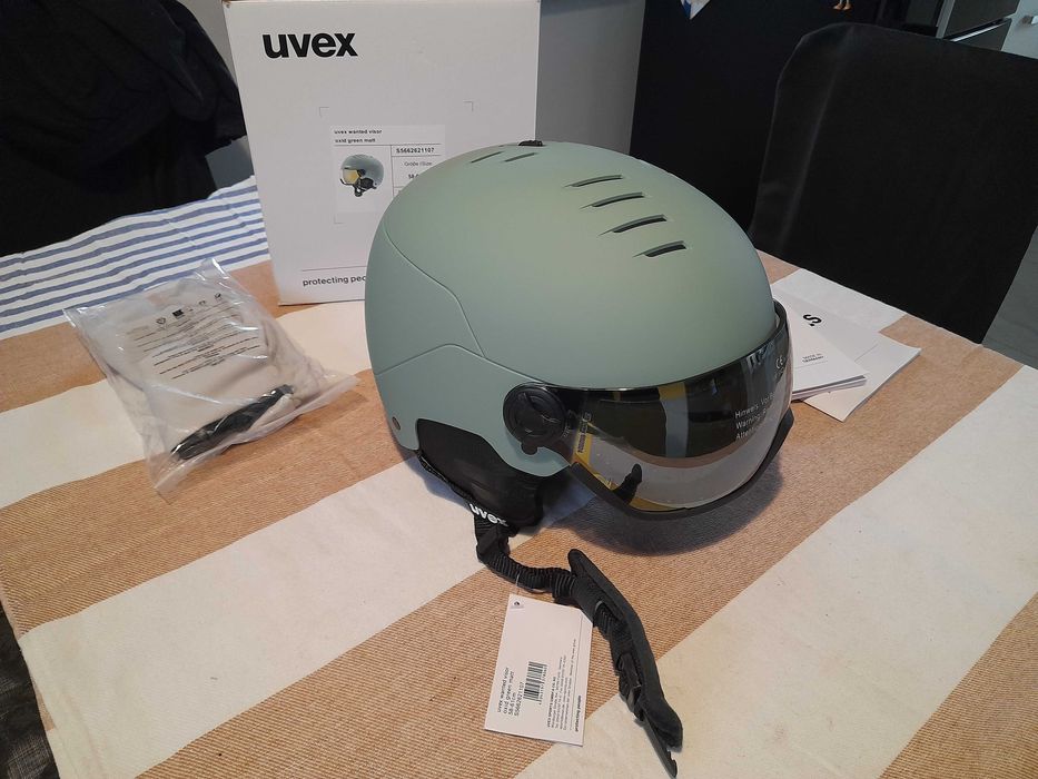 Kask narciarski Uvex Wanted Visor Oxid Green Matt L 58-61cm