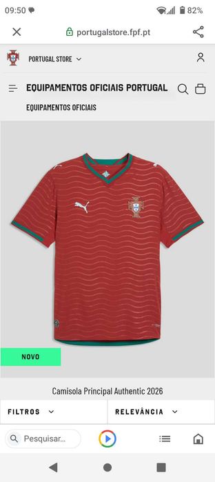 Camisola futebol seleção Portugal Mundial