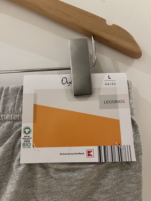 Nowe jasne szare legginsy damskie rozmiar L bawełna 85%