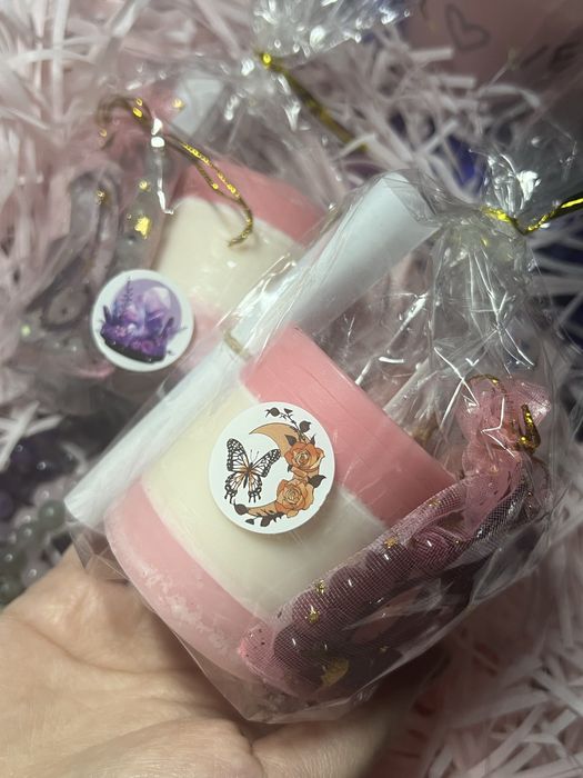 Унікальний подарунковий набір: браслет з каменю , свічка та амулет