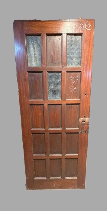 Porta de rua antiga em mogno, medidas 202X80 cm