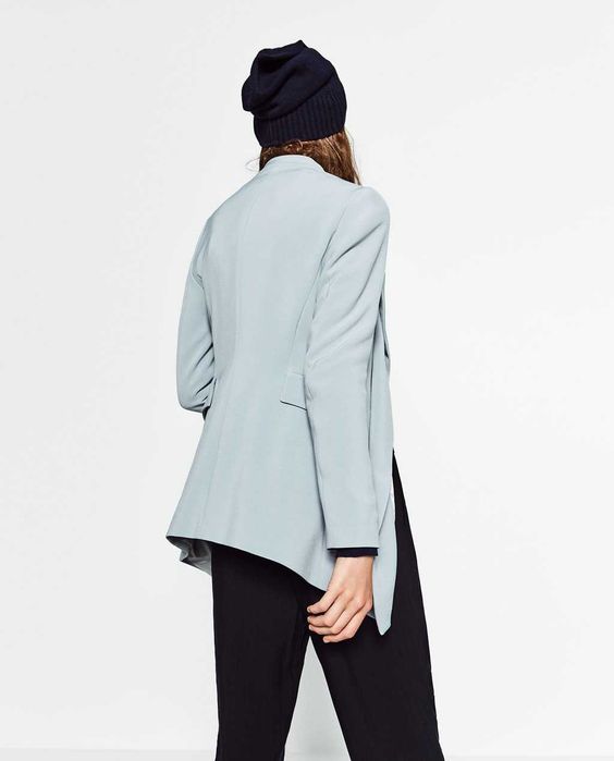 Blazer / Casaco aberto azul claro da Zara Tam M Novo