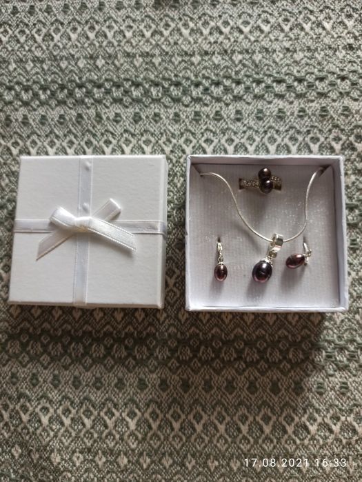 Бижутерия Ив Роше, цветной натуральный культивированный жемчуг, гарнит