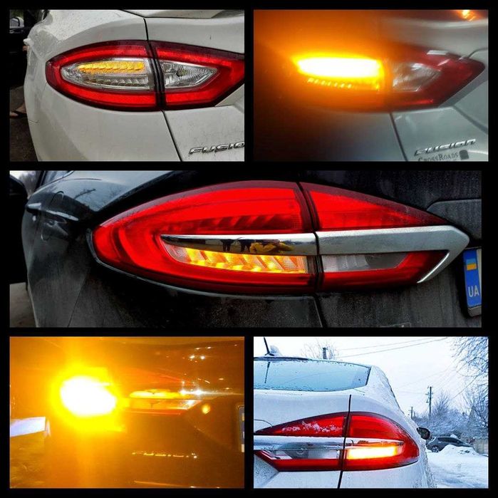Переробка ліхтарів на жовтий покажчик повороту Ford Fusion USA