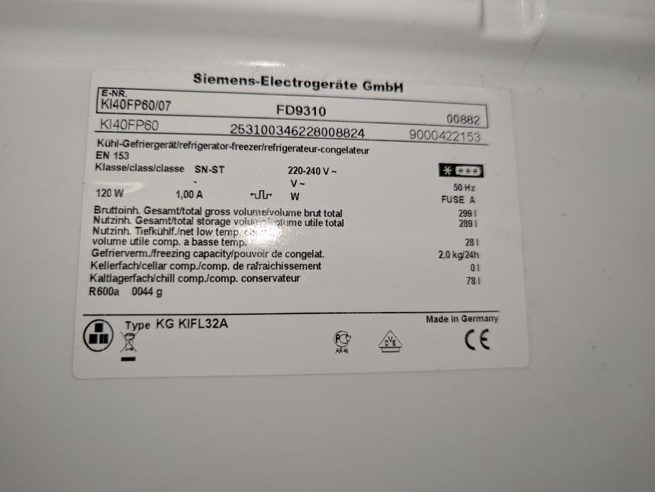 Вбудований Холодильник Siemens 177/55/55см Б/В