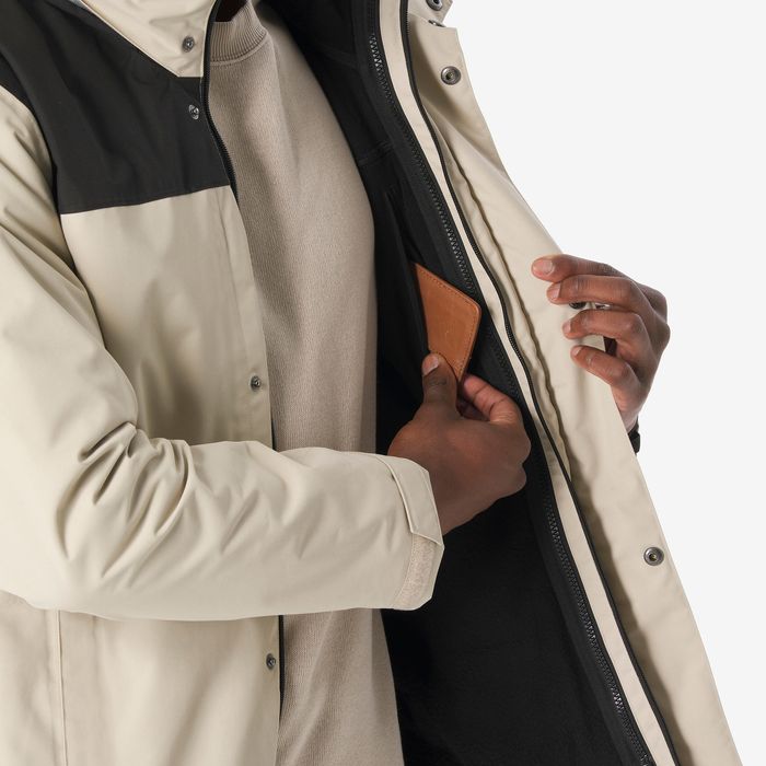 Casaco de caminhada 3em1 0°C impermeável homem, NH100 bege