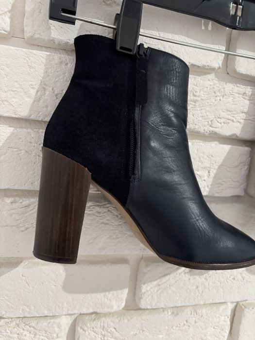 Botki Massimo Dutti skóra naturalna zamsz